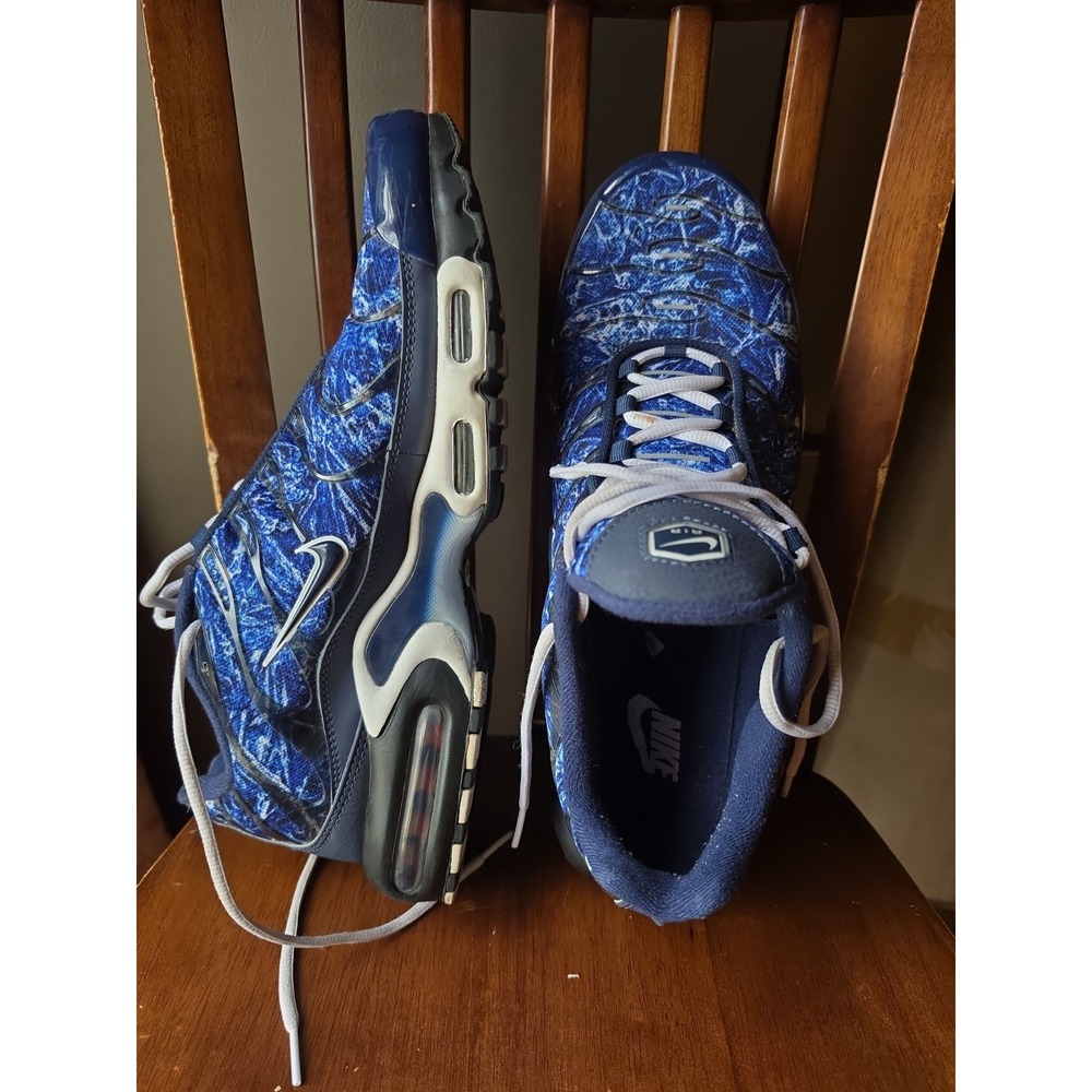 Nike Air Max Plus Blue Shattered Ice Midnight Navy DO6384-400 Men's Size 13 Used - Picture 3 of 6